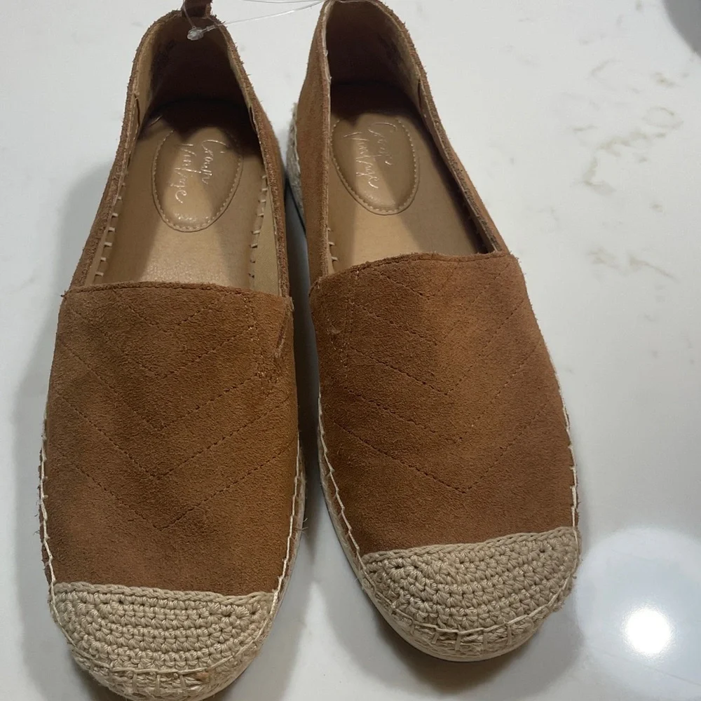 Crown Vintage Tan Suede Espadrille Slip-On
